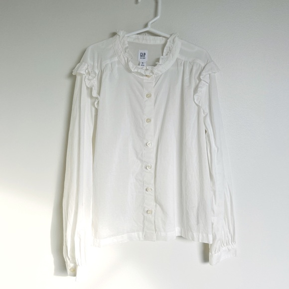 Gap Ruffled White Blouse. NEW! - Picture 1 of 5